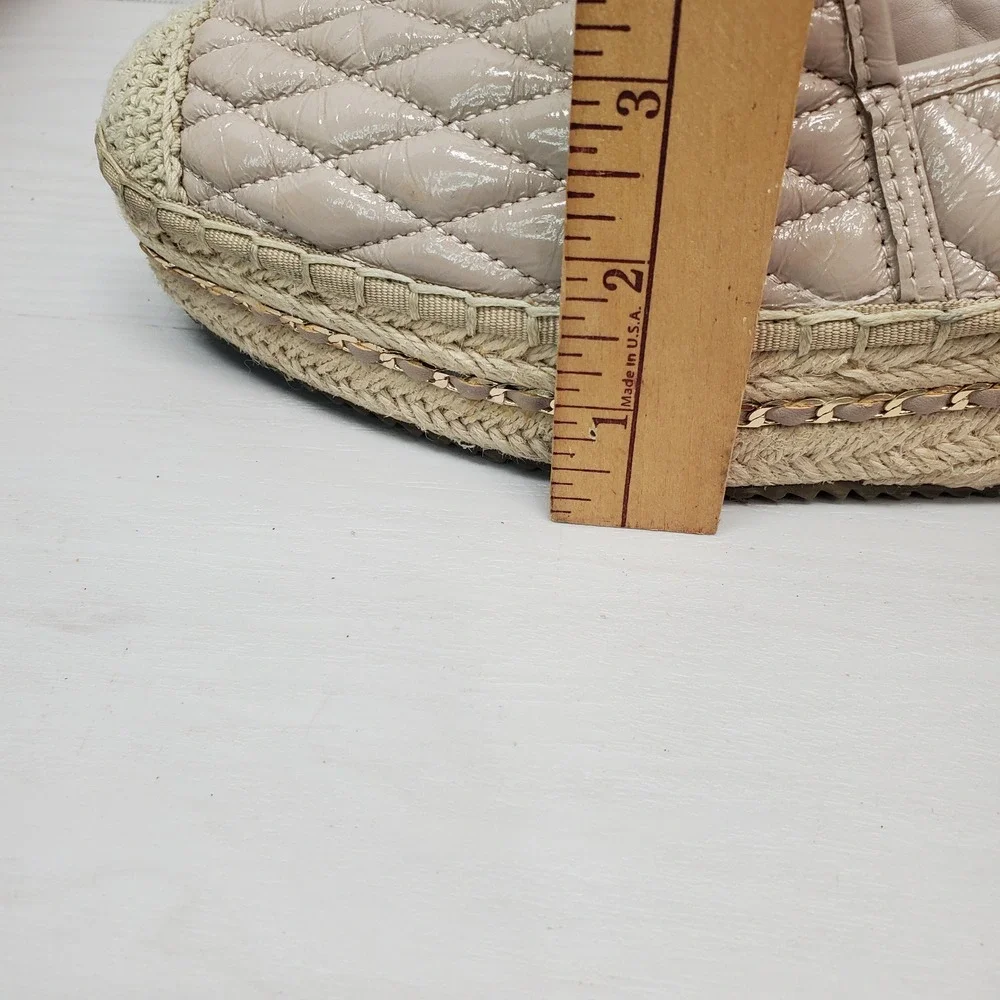 Karl Lagerfeld Paris Quilted Patent Espadrille‎ Flats Slip On Shoes Women 11M